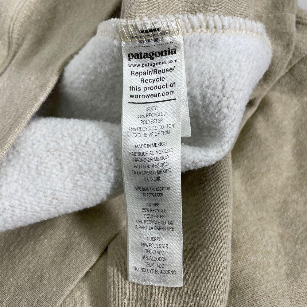 Patagonia Line Logo Ridge Stripe Uprisal Tan Hoodie Sweatshirt Women's LARGE - Picture 10 of 11